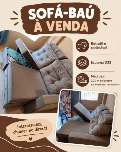 Sofá retrátil Baú