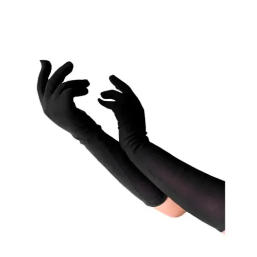  Luva preta 40cm cosplay carnaval longa fantasia festa