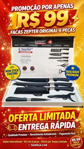 Faqueiro zapter 6 peças qualidade premium