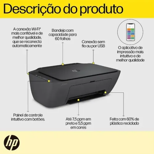 IMPRESSORA HP MULTIFUNCIONAL DESKJET 2774 - WI-FI