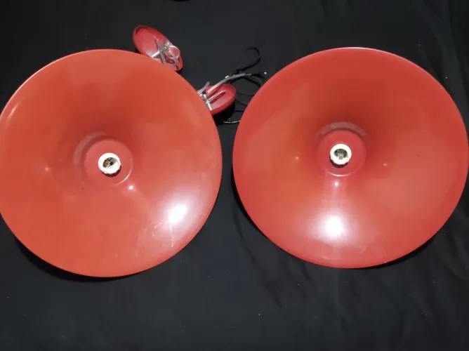 Luminária pendente 38 cm diAmetro vermelha 127v