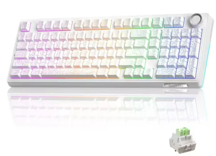 Teclado Mecanico Solakaka TriMode Gasket Mount Switch Leobog Green Argb Side Knob 10000mAh