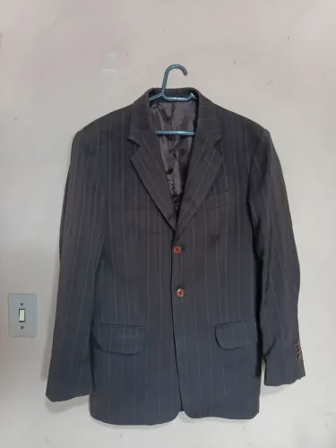Paletó masculino, tamanho M/G. EM PERFEITO ESTADO. Três botões. Risca e abertura lateral.