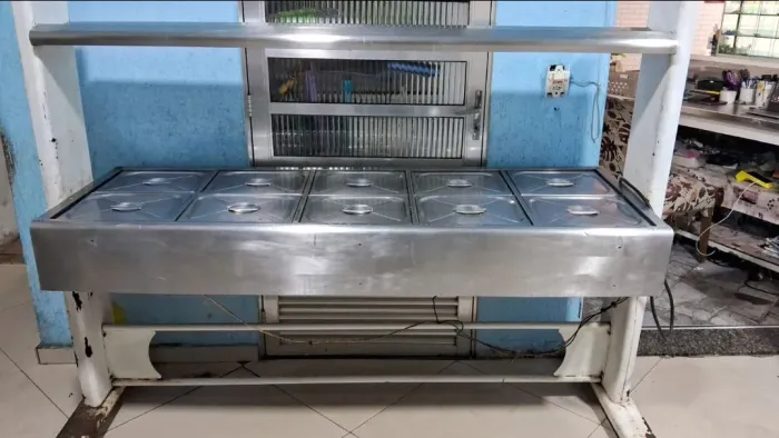 Self service Buffet carro térmico 10 Cubas quentes 