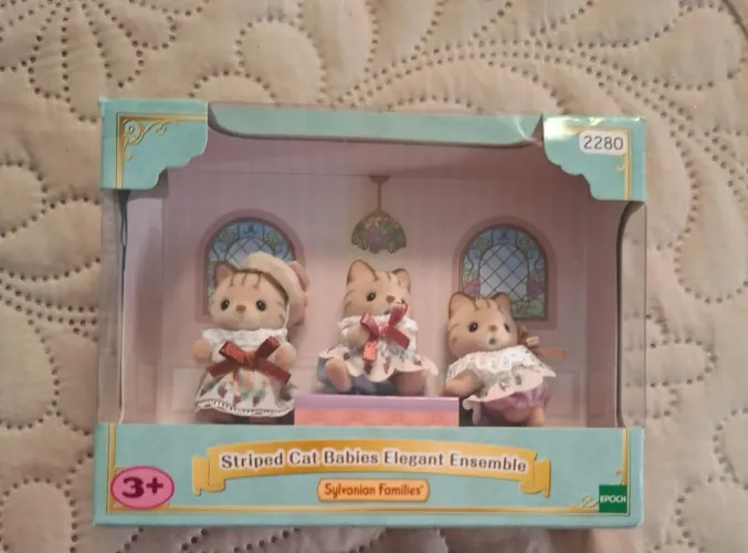 Sylvanian Families conjunto de bebês gatos listrados 