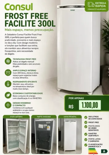 Geladeira Consul facilite frostfree 300L