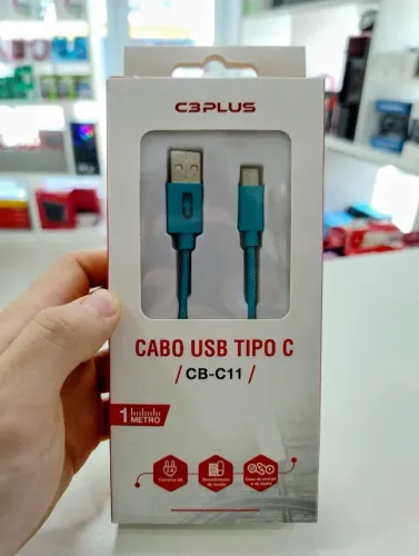 Cabo USB para USB-C C3Tech CB-C11BL 1m 2A