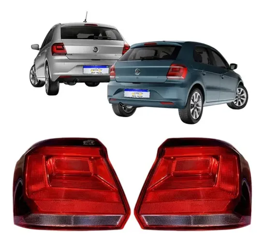 Par Lanterna Volkswagen Gol G7 G8 2017 2018 2019 A 2023 Fume Ambos Lados Vermelho