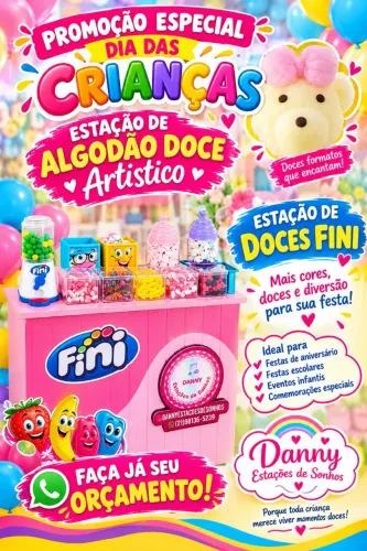 Estação de algodão doce artístico e fini promoção