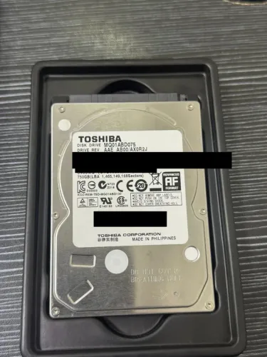 HD Notebook Toshiba 750GB 2.5" SATA - Funcionando
