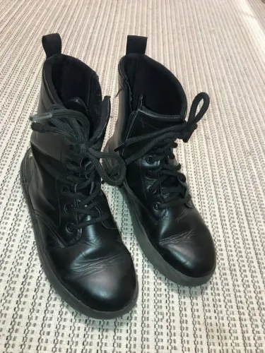 bota bibi de cadarço preta 33 - couro