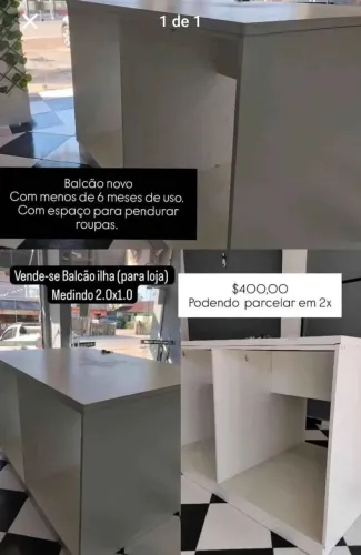 Balcão ilha para bermudas e camisetas