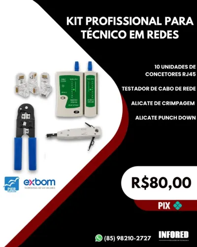 Kit profissional para técnico em redes