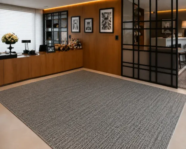 Tapete textura fina artesanal 3,25m x 2,50m - Tapeçaria Italiana com selo originalidade