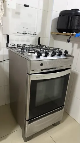 Fogão 4 Bocas Inox Brastemp