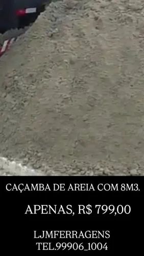 CAÇAMBA DE AREIA COM 8m3.