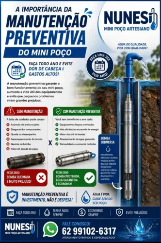 Limpeza de mini poço artesiano
