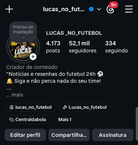 Conta do lnstagra 52 mil seguidores 