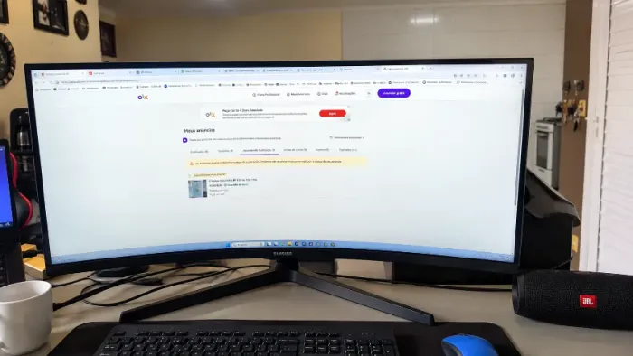 DESAPEGO! Monitor Samsung Odyssey G5 34 Curvo Ultrawide 165Hz, 3440x1440 - Muito Novo!