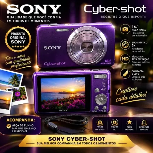 Câmera Fotográfica Sony Cyber-shot 16.1MP Usada