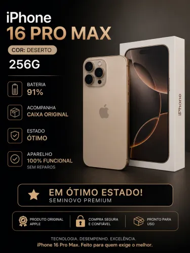 Vendo iPhone 16 pro max 256g . dispenso curiosos e liso, não baixo valor