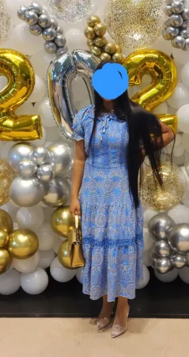Vestido lese bordado azul