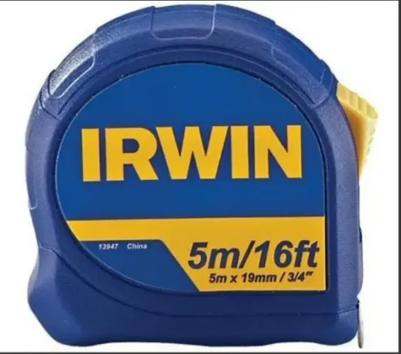 Trena manual standard 5m Irwim modelo iw13947 ferramenta essencial para tirar medidas com