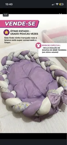 Ninho trançado lilás nuvem