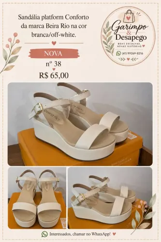 Sandália anabela Beira Rio 38