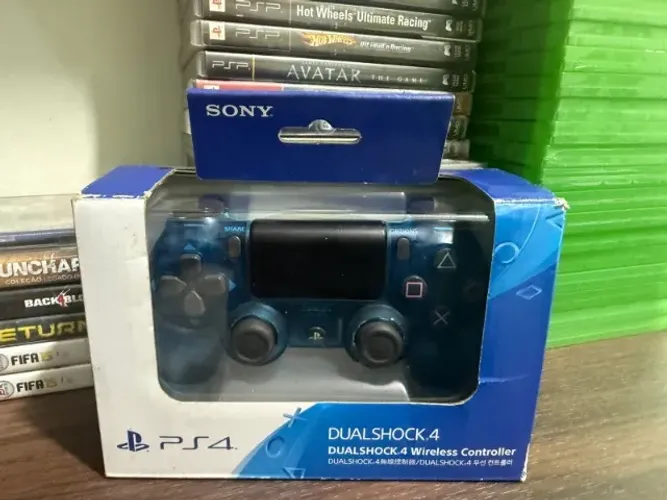 Controle Blue Crystal Playstation Azul Crystal Ps4 Original Azul Translucido Sony Na Caixa