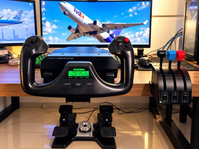 KIT COMPLETO LOGITECH FLIGHT SIMULATOR - YOKE + MANETES + PEDAIS