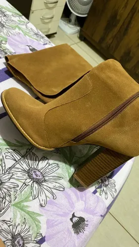 Bota Over Salto Alto Bege/Caramelo - N38