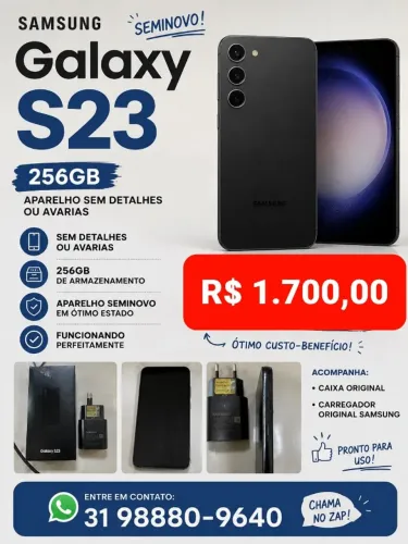 Samsung S23 seminovo 512g sem detalhes R$1700,00