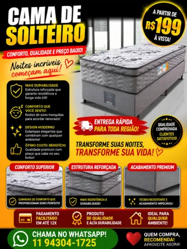 Cama box solteiro conjugada completa, conforto e entrega imediata !!!