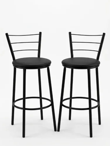 Par De Banquetas Altas Pretas Para Balcão / Cozinha Americana (2 Unidades)