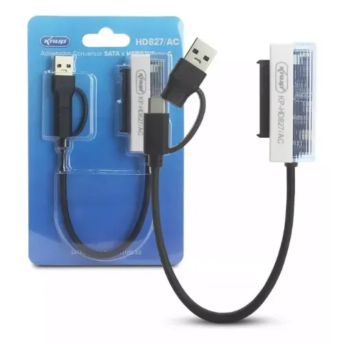Cabo Conversor Usb 3.0 / Type-c x Sata Kp-hd827/ac *ENTREGA GRÁTIS*