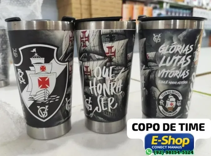 Copo Térmico Lindo De Time Vasco,Corinthians e Brasil - Entrega Grátis