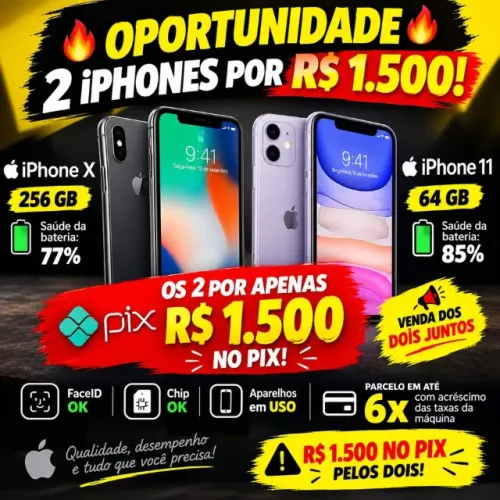 2 iphones X e 11