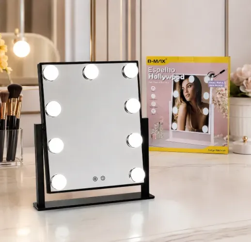 Espelho Hollywood LED B-MAX BM-F1133 (Iluminação Profissional para Maquiagem)