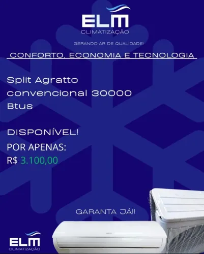 Split Agratto convencional 30000 Btus.