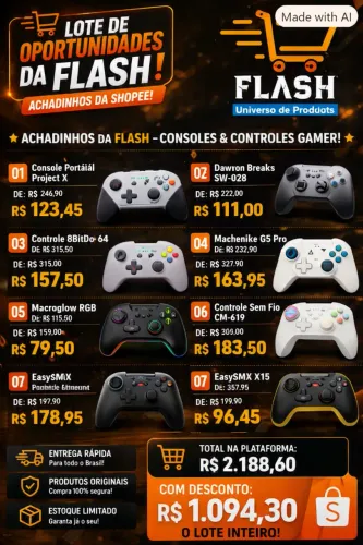 Achadinhos da Flash - Consoles & Controles Gamer