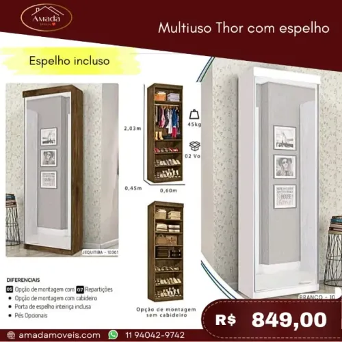 Multiuso Thor com espelho, a pronta entrega 