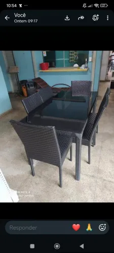 Mesa artesanal 6 cadeiras nova $5.000  *