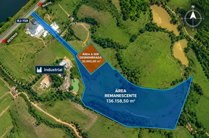 Área para Venda 154.421,58 m² na Estrada Quatis Floriano - RJ