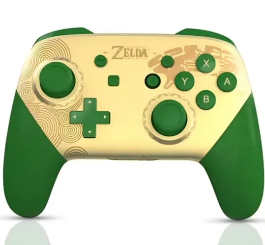 Controle Nintendo Switch Pro Controller Sem Fio Linha Premium - Zelda Verde