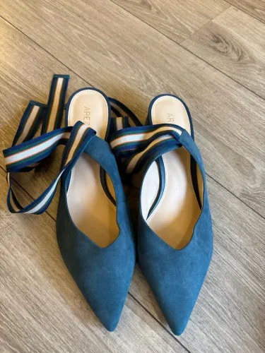 sapato arezzo nobuck azul 38