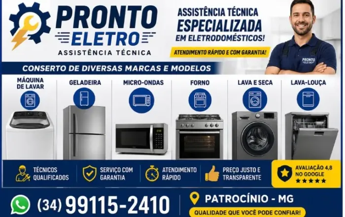 Conserto de Lava e Seca em Patrocínio - MG