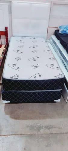 Cama Box Solteiro Colchao de Mola