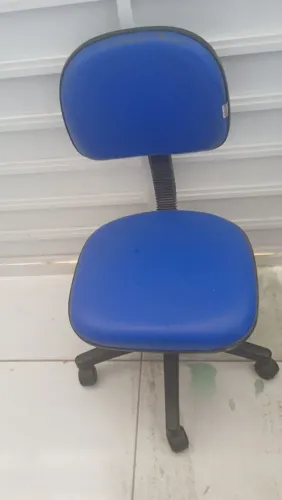 Cadeira Secretaria Giratória Azul<br>