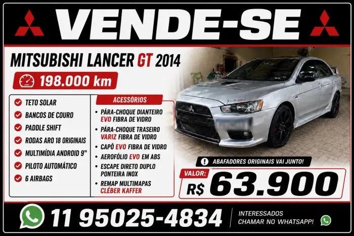 Mitsubishi Lancer GT 2.0 16V 160cv Aut. 2014